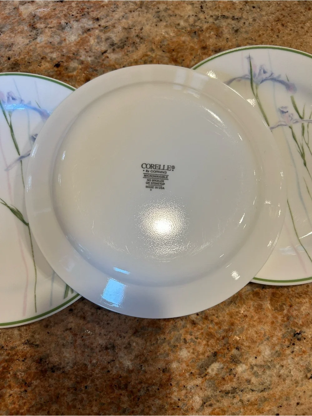 Corelle “Shadow Iris” Set of 3 Soup Bowl 7” & Salad Plate 7.25” No Chips 6 units